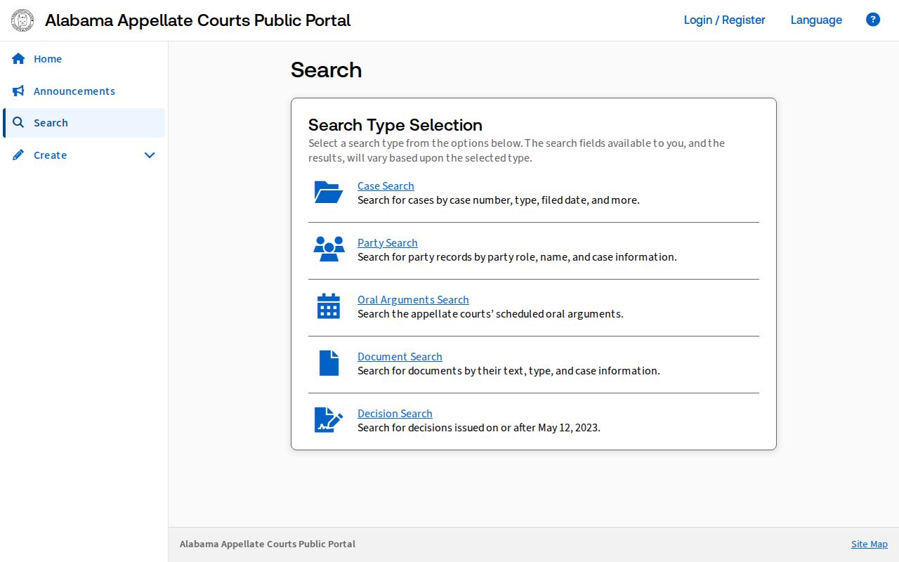 Cherokee County court dockets Alabama appellate public search