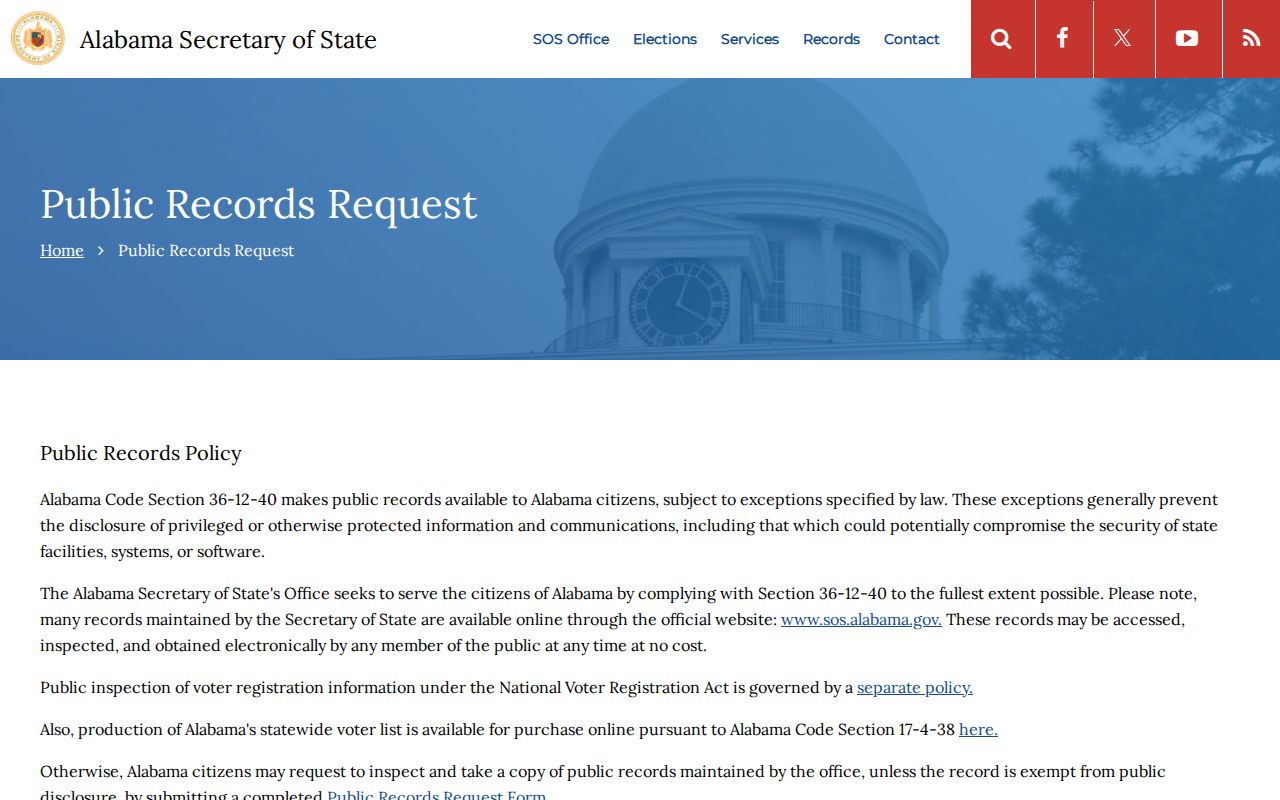 Cherokee County court records Alabama public records request practice